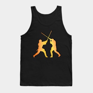 Anakin and Obi-Wan on Mustafar Duel Silhouette Tank Top